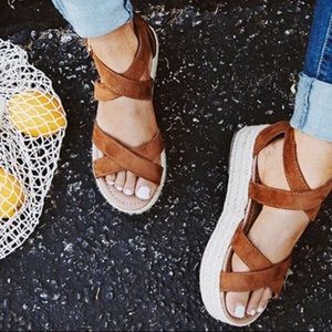 Brown platform sandals